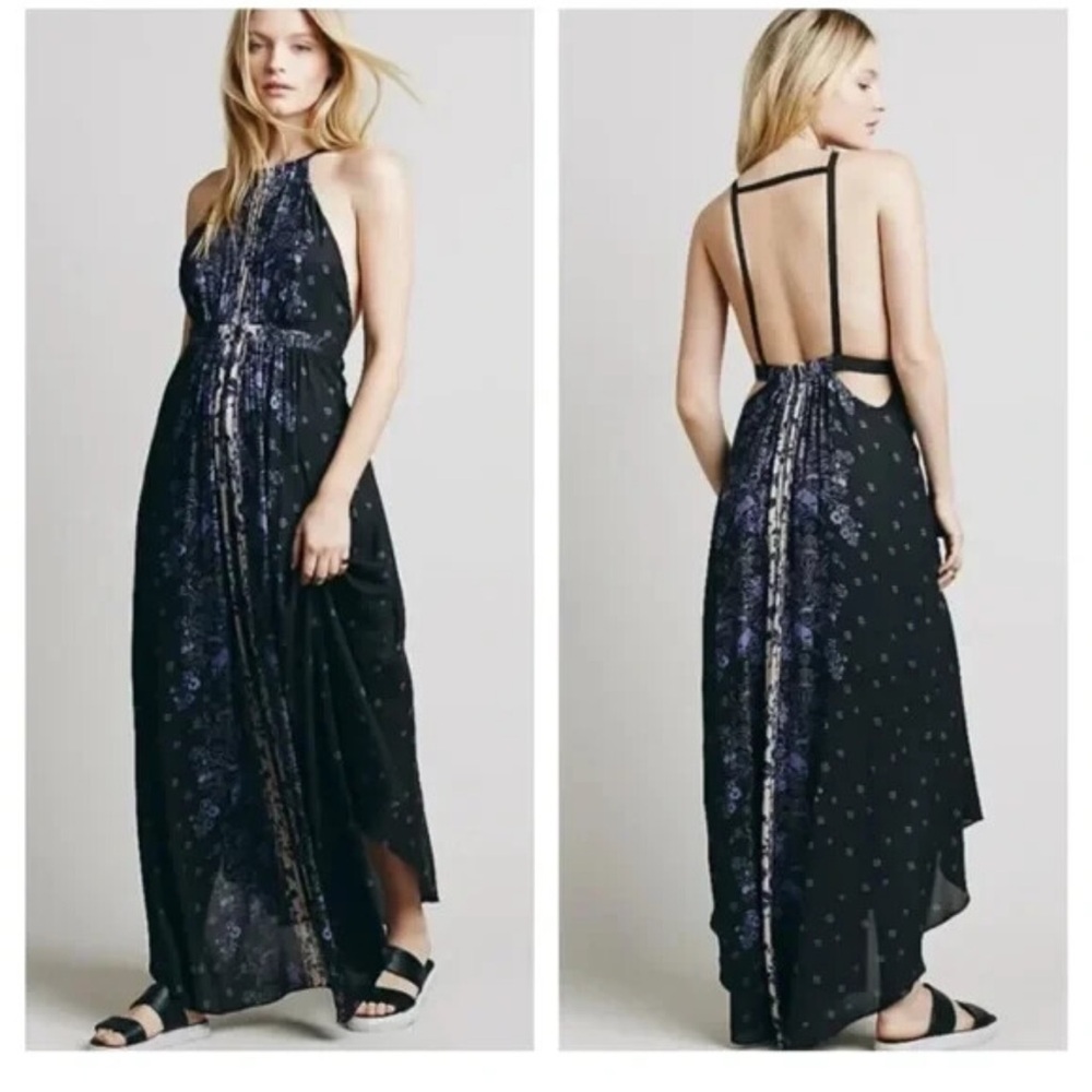 Free People Black Backless Sundress